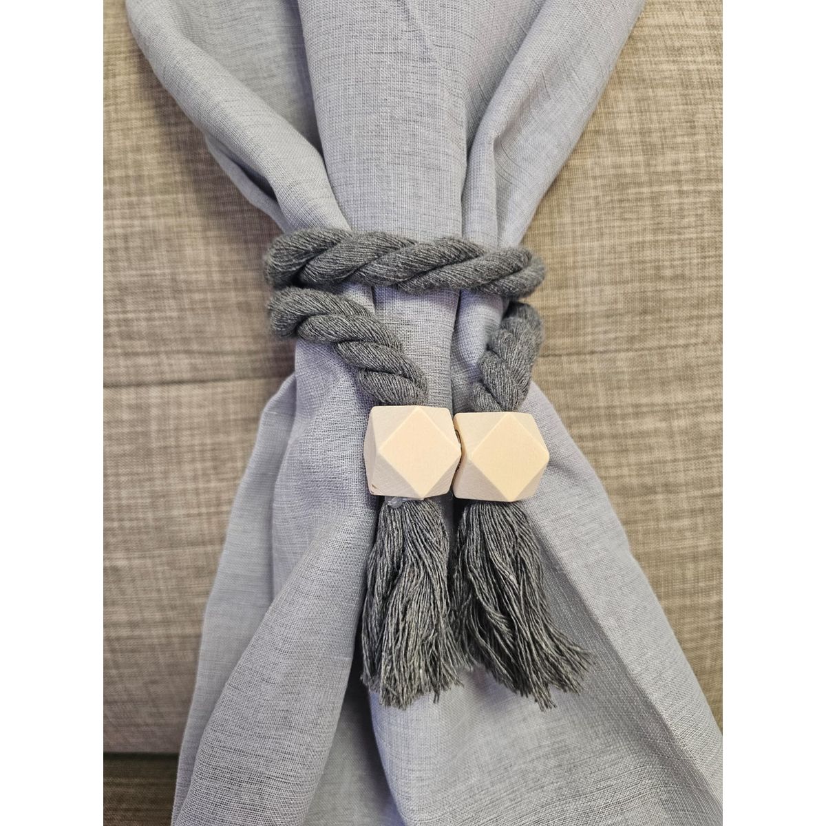 GENERICO - Sujetador para cortinas imantado - Accesorios Gris Trenzado 1 Unidad