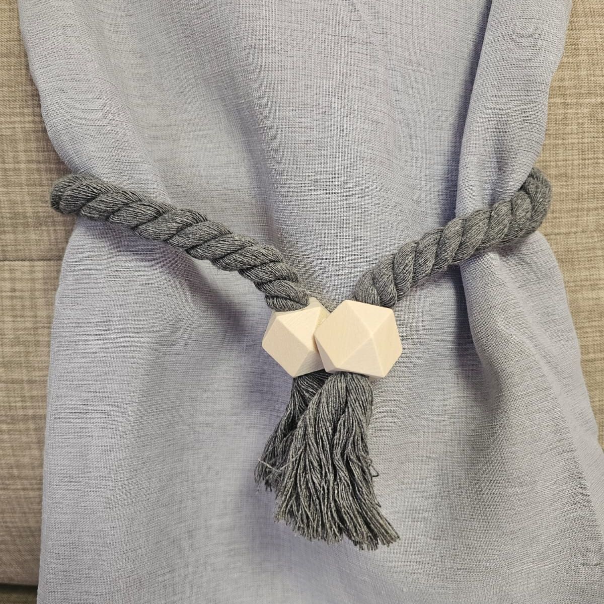 GENERICO - Sujetador para cortinas imantado - Accesorios Gris Trenzado 1 Unidad