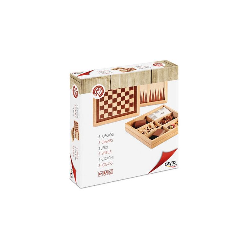 CAYRO - Ajedrez Damas Backgammon marquetería