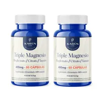 Triple Magnesio - Bisglicinato Citrato y Taurato Pack 2 frascos 120 cap Karun Life