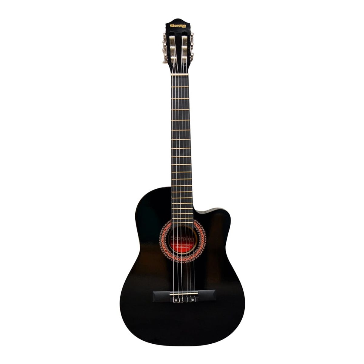 SCORPION - GUITARRA CUTAWAY 39 NEGRO CUERDA NYLON SCORPION