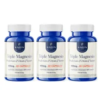 Pack x3 Triple Magnesio (Bisglicinato Citrato y Taurato) 400mg 180 cap Karun Life