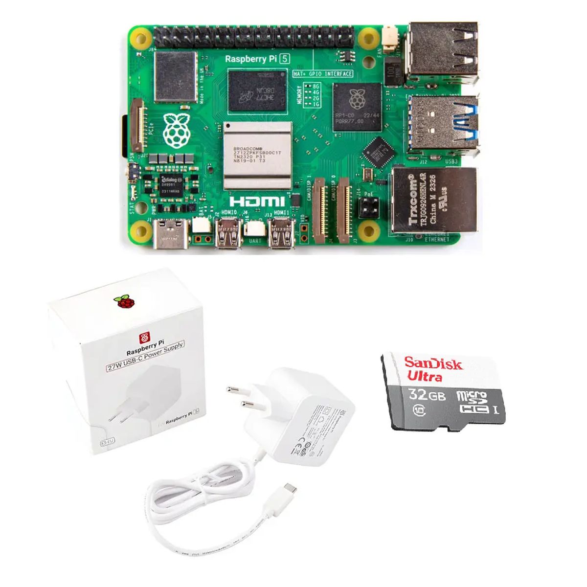 RASPBERRY PI - Kit Raspberry Pi 5 de 8GB RAM con Memoria y Transformador