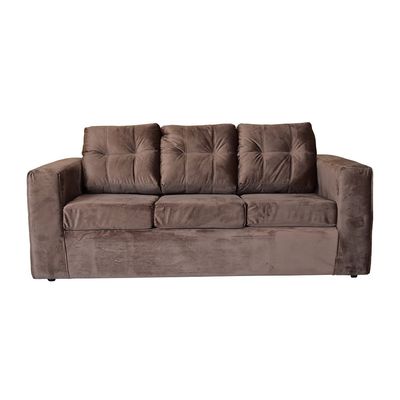 Imagen 2 del producto Sofá Nize 3 Cuerpos + 2 Pouf Felpa Café