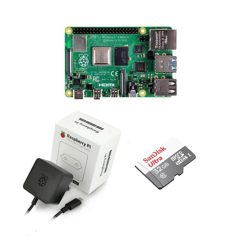 RASPBERRY PI - Kit Raspberry Pi 4 de 4GB RAM Con Memoria Y Transformador