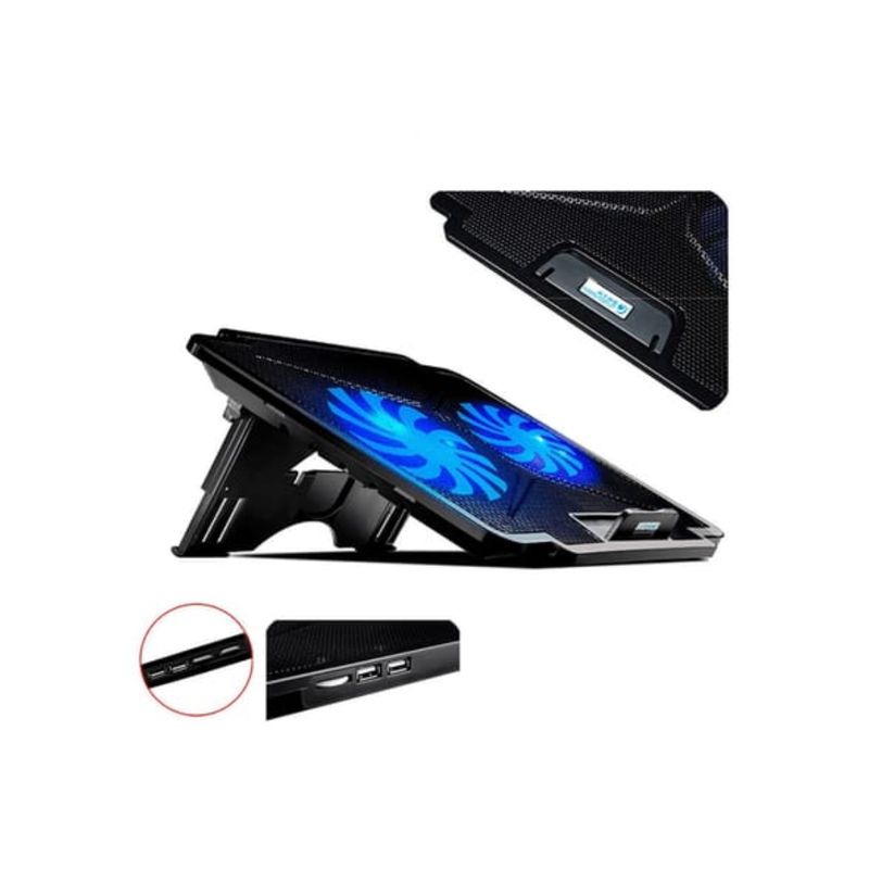 OEM - SOPORTE ENFRIADOR PARA NOTEBOOK CON 2 VENTILADORES USB