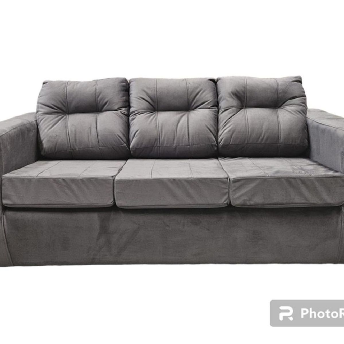 JDO & DESIGN - Sofá Nize 3 Cuerpos + 2 Pouf Felpa Gris