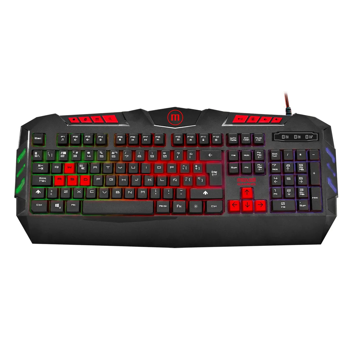 MAXELL - Teclado Gamer Maxell Kb-1200 Iluminado Usb Samurai RGB
