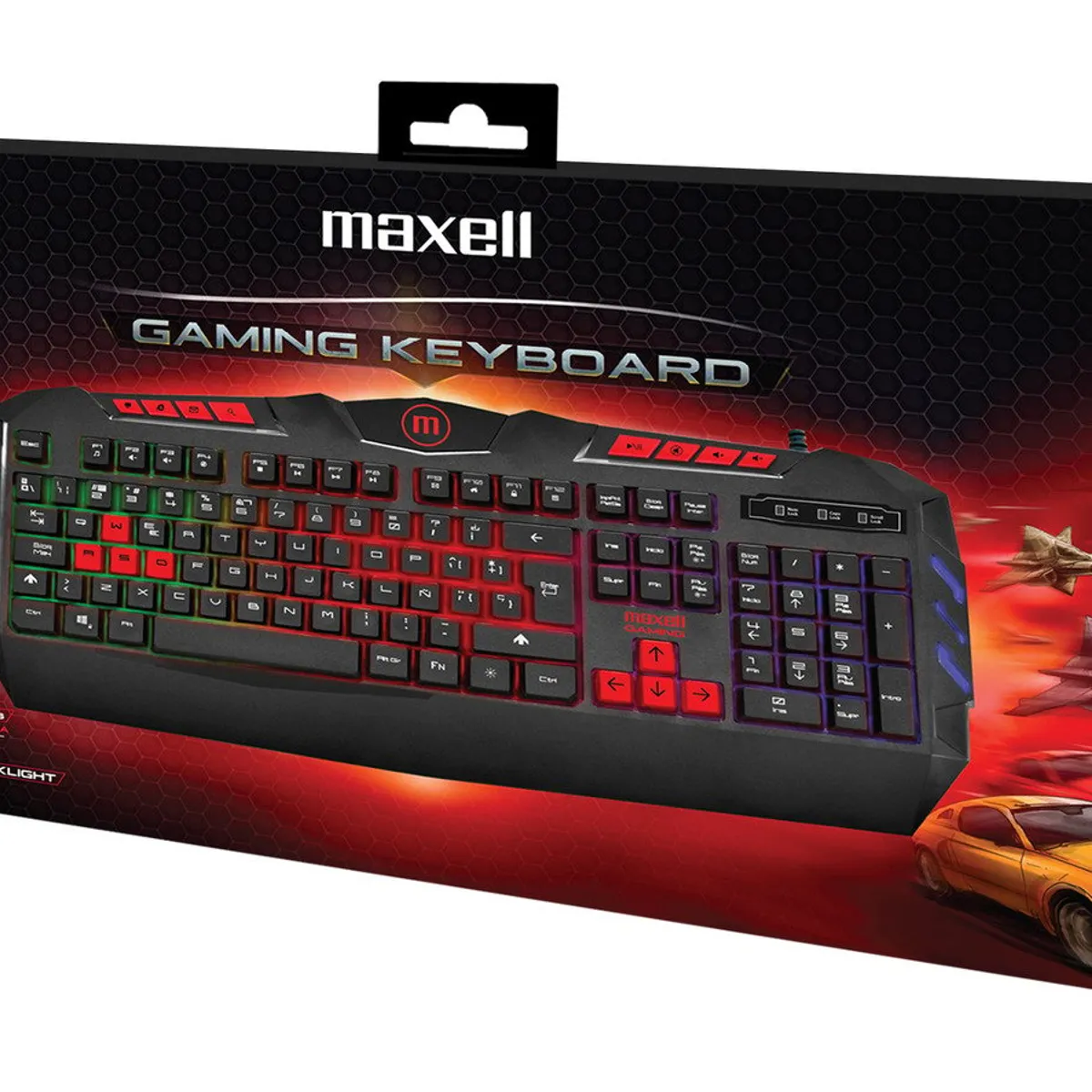 MAXELL - Teclado Gamer Maxell Kb-1200 Iluminado Usb Samurai RGB