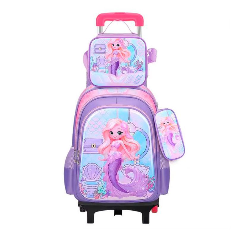 GLOBAL LATIN GROUP - Maleta Mochila 3 en 1 con ruedas y accesorios diseño de Sirena