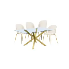 GENERICO - Comedor Bettle Beverly Hills Rectangular 4P - Crema