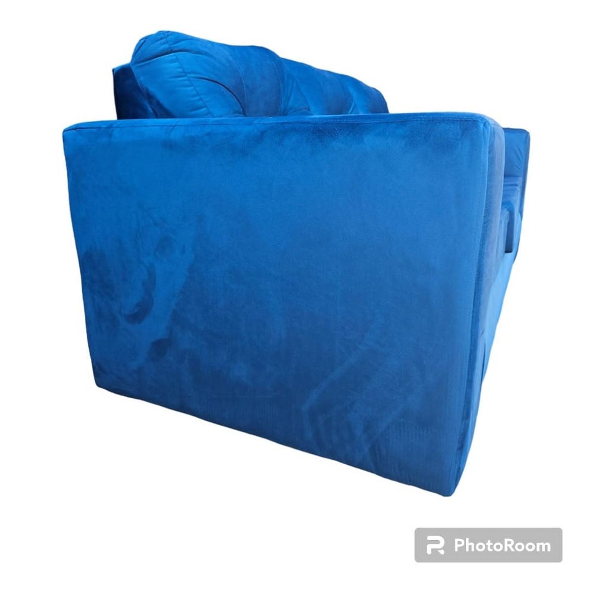 JDO & DESIGN - Sofá Nize 3 Cuerpos + 2 Pouf Felpa Azul Petroleo