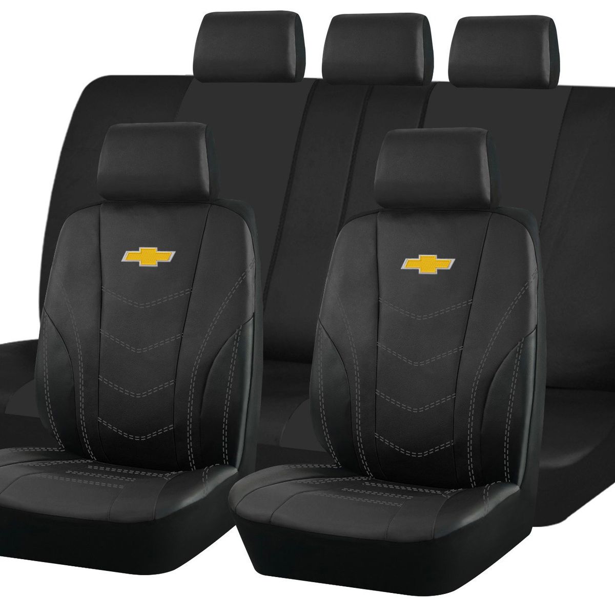 GENERICO - Fundas Cubre Asiento Auto Chevrolet Eco Cuero Negro