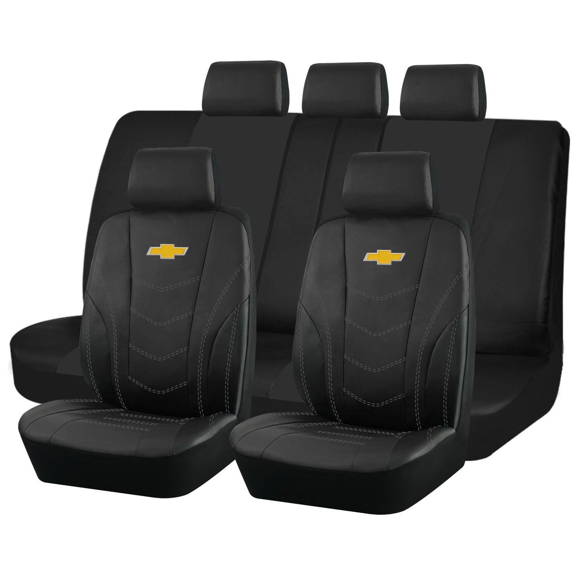 GENERICO - Fundas Cubre Asiento Auto Chevrolet Eco Cuero Negro