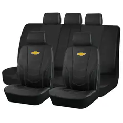 GENERICO - Fundas Cubre Asiento Auto Chevrolet Eco Cuero Negro
