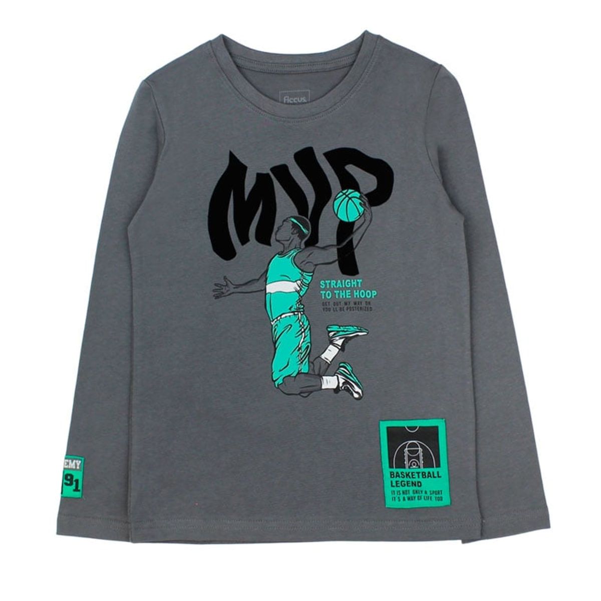 FICCUS - Polera Kids Niño Academy Gris