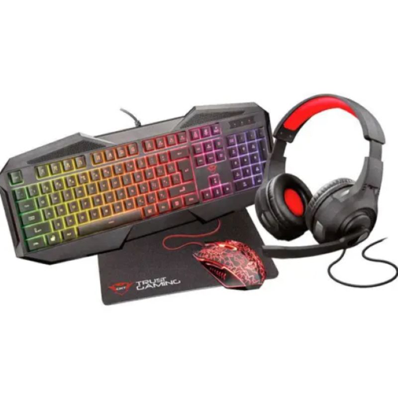 TRUST - Combo Gamer TecladoMouseAudífonosPad - Trust GXT 1180RW - USB