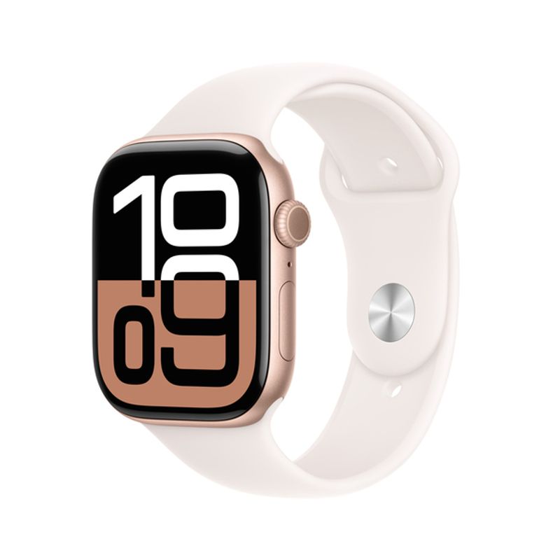 APPLE - Apple Watch Series 10 GPS 46mm Aluminum Case Sport Band M/L - Rosa