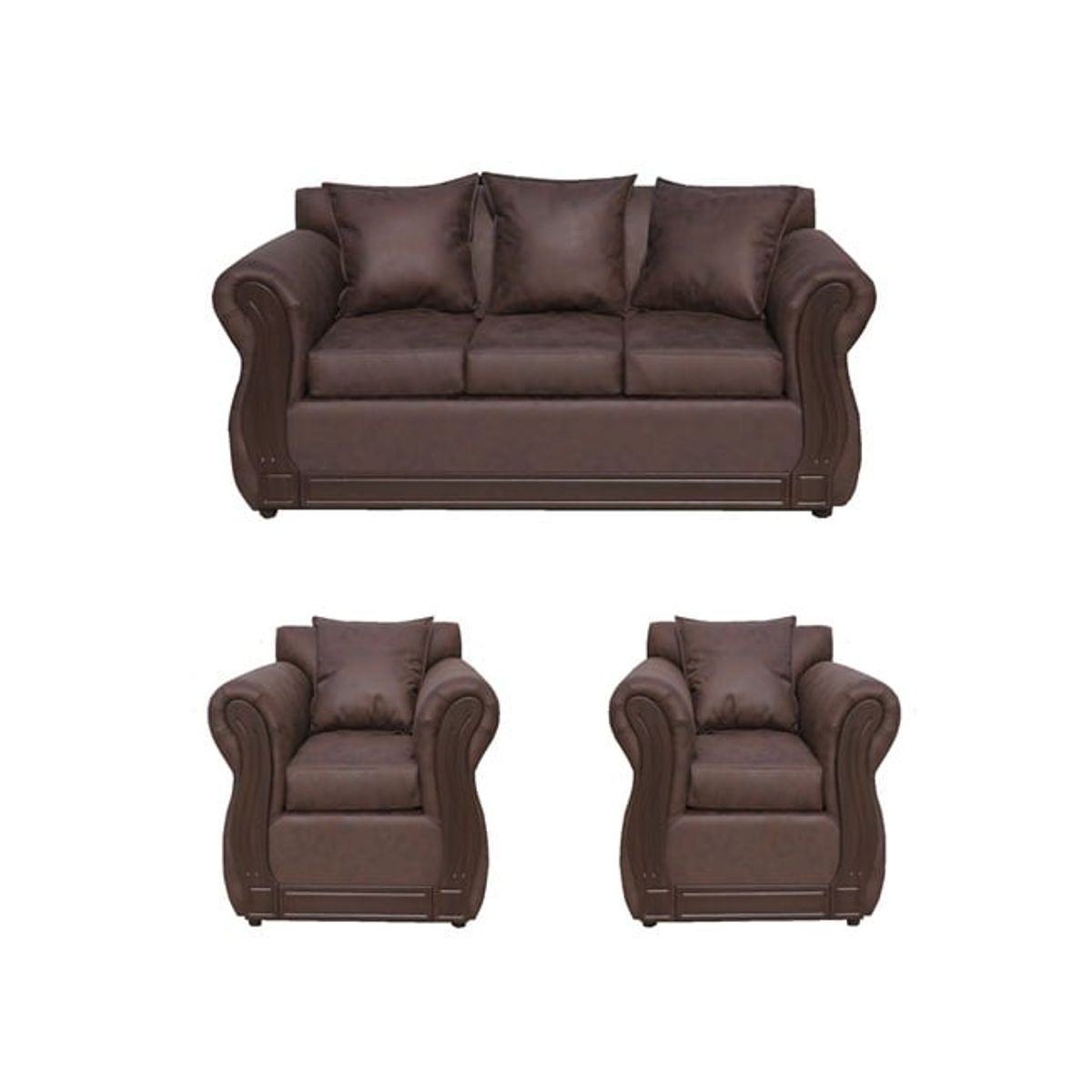 ALMORE - JUEGO DE LIVING ATENEA 311 PU CARAMELO