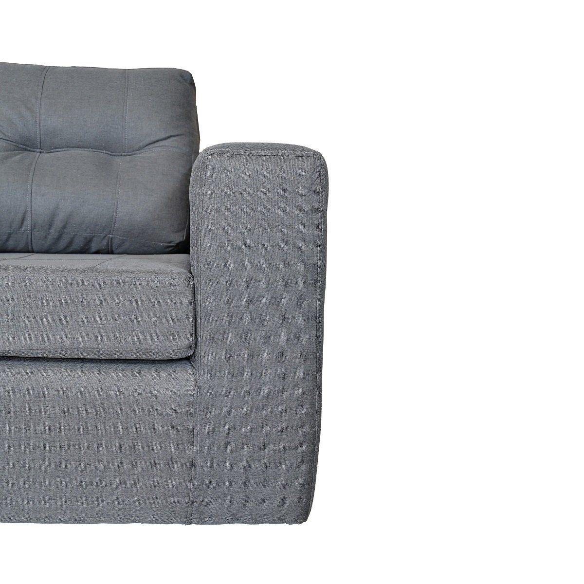 JDO & DESIGN - Sofá Nize 3 Cuerpos + 2 Pouf Tela Gris