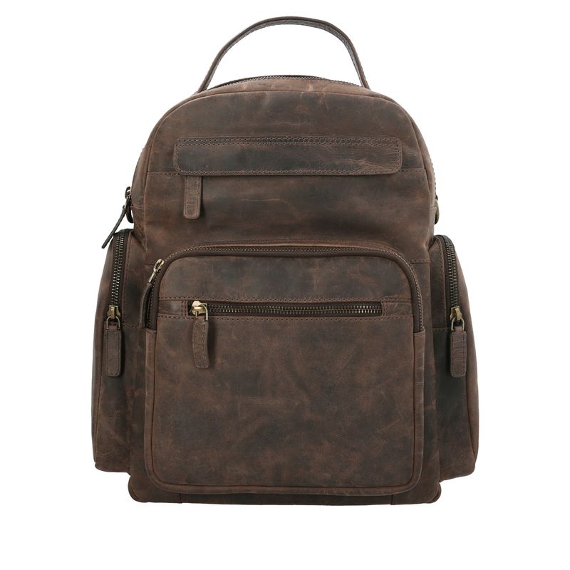 ROCKFORD - Mochila Cuero Unisex Clough Backbag Chocolate ROCKFORD