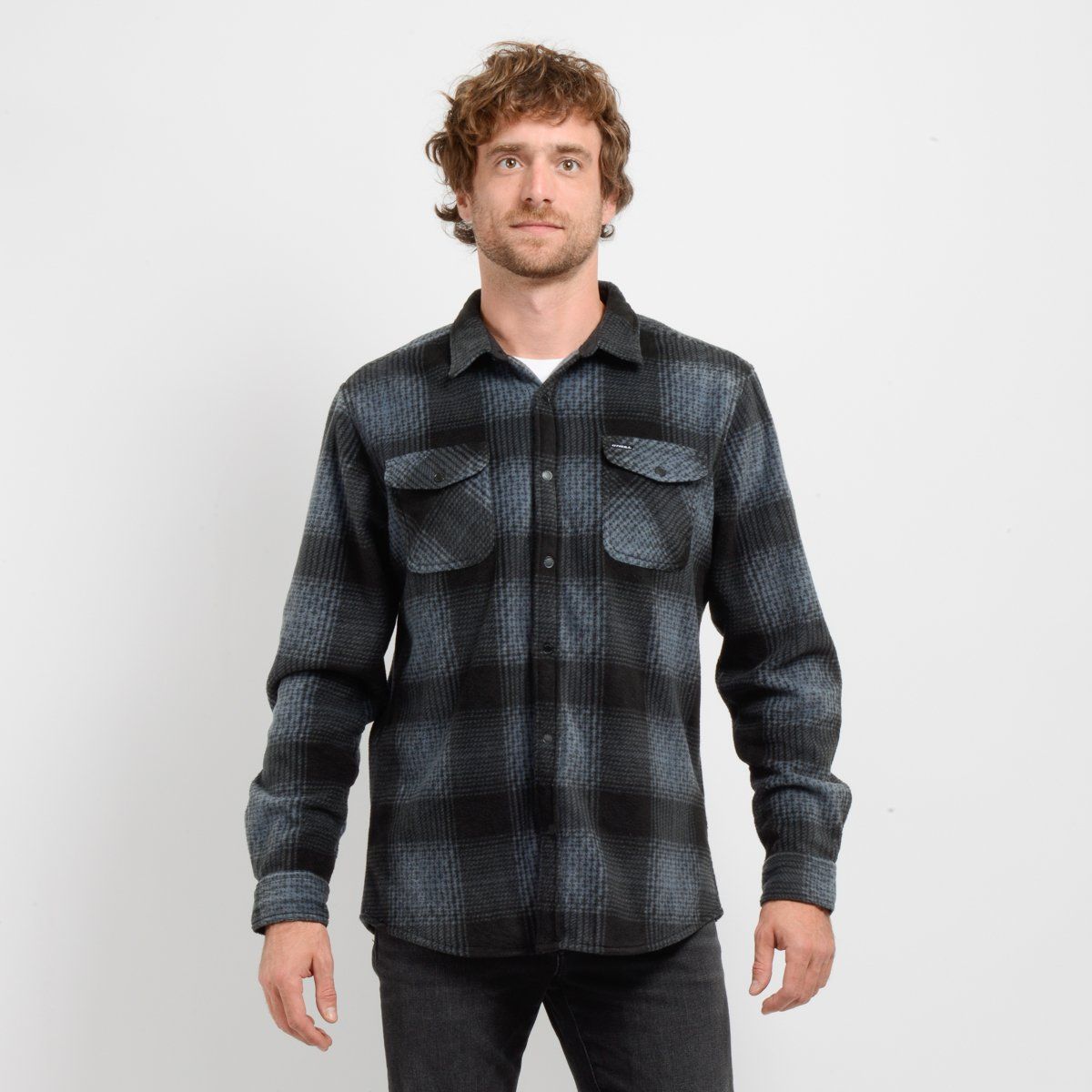 O'NEILL - CAMISA POLAR GLACIER PLAID GRIS OSCURO
