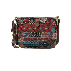 ROCKFORD - Cartera Textil Mujer Ethnic Cross Turquesa