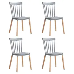 JAVIMATE - Pack 4 Sillas De Comedor Windsor Gris