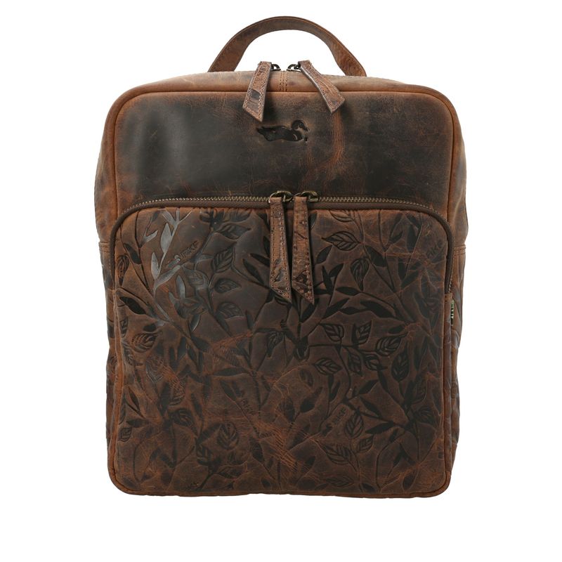 ROCKFORD - Mochila Cuero Mujer Flower Backbag Chocolate ROCKFORD