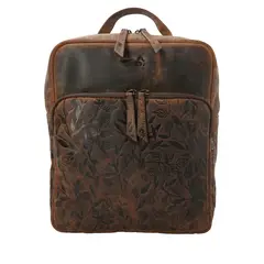 ROCKFORD - Mochila Cuero Mujer Flower Backbag Chocolate