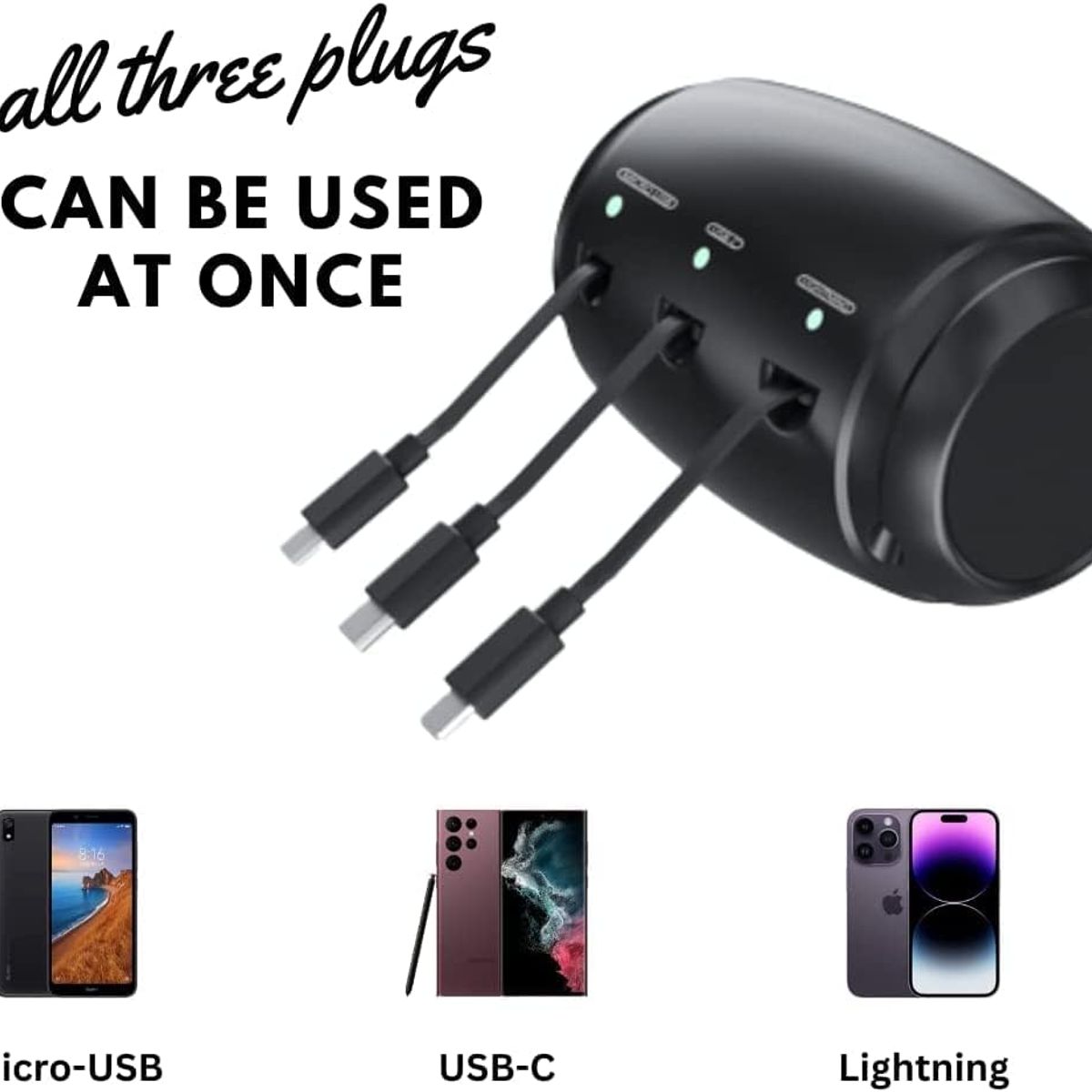 GENERICO - estacion carga Usb-c para Auto iPhone Android Uber Taxi