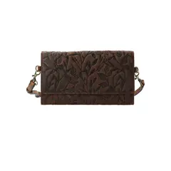 ROCKFORD - Cartera Cuero Mujer Oh Flower Cross Chocolate