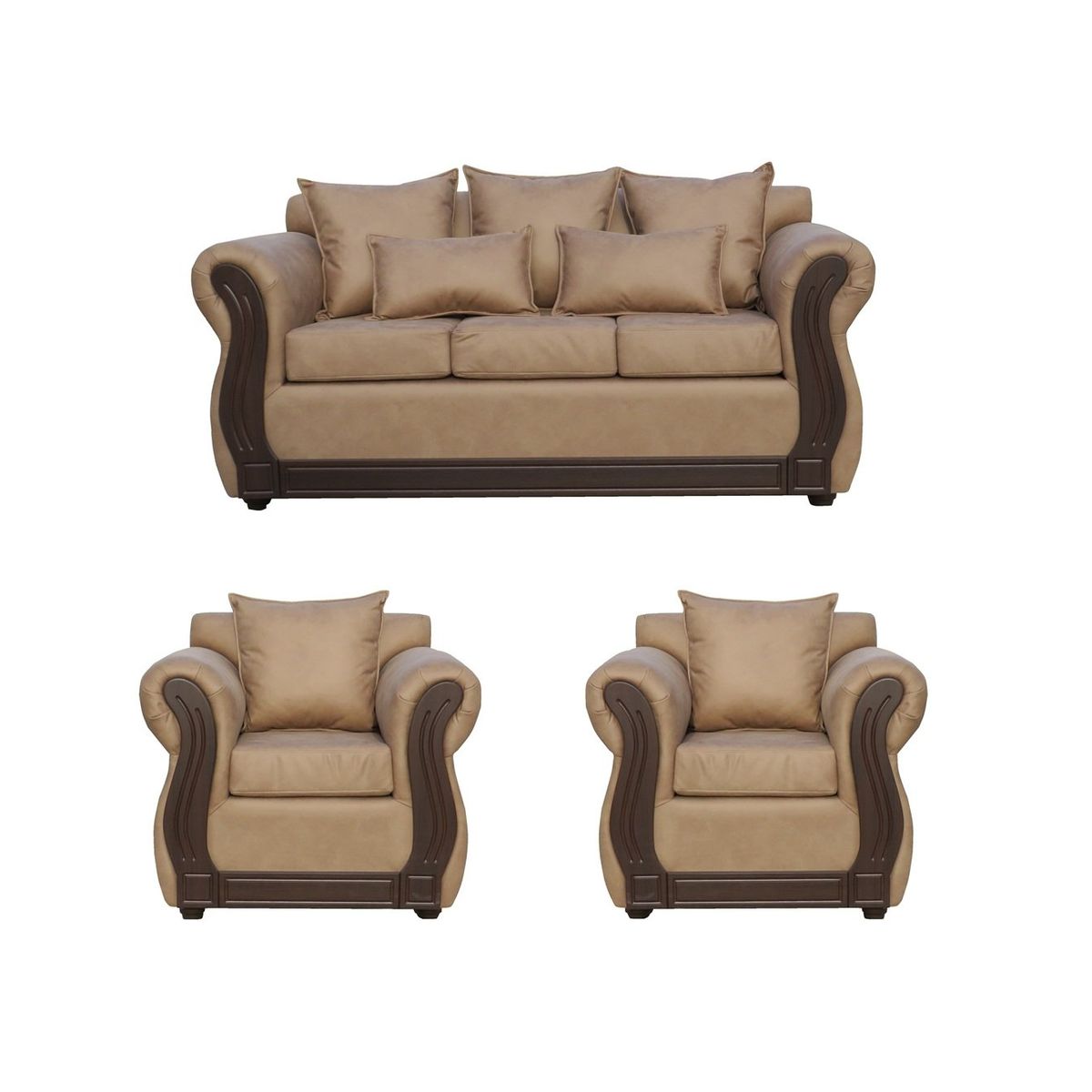 ALMORE - JUEGO DE LIVING ATENEA 311 PU BEIGE