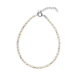 ANDREA COGGIOLA JOYAS - Pulsera Perla De Río Mini 4x3mm Plata Fina 925