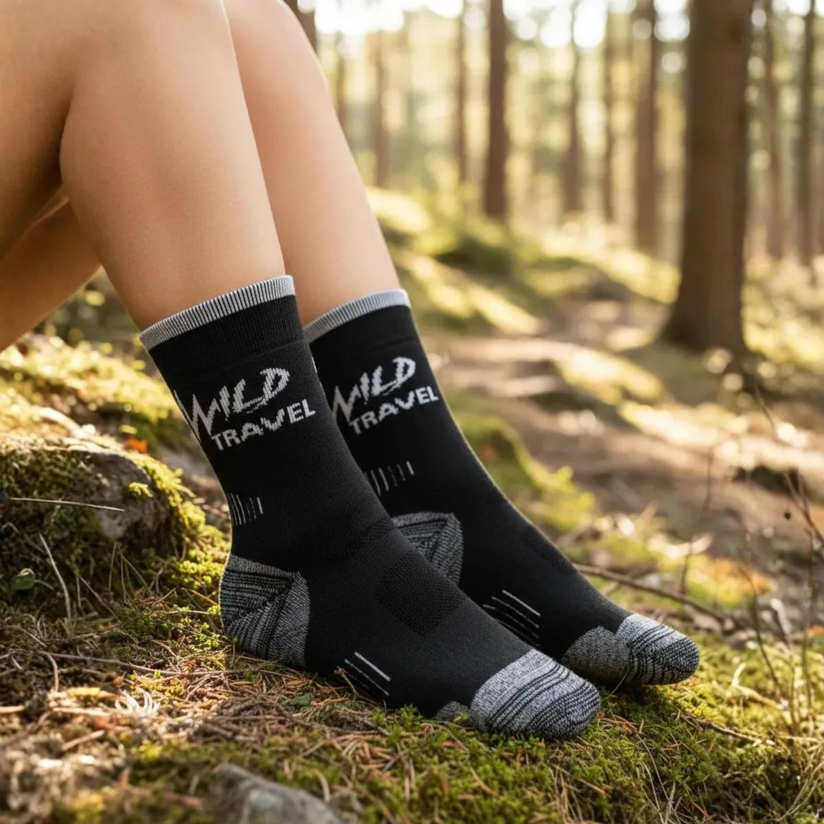 WILD TRAVEL - Calcetas Calcetín Trekking Wild Travel Lana Merino Térmicas Deportiva