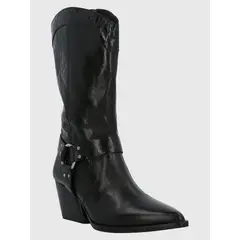 HUSH PUPPIES - Bota Cuero Mujer Tim Negro