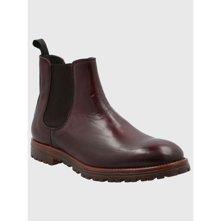 Botín Cuero Hombre Montena Burdeo