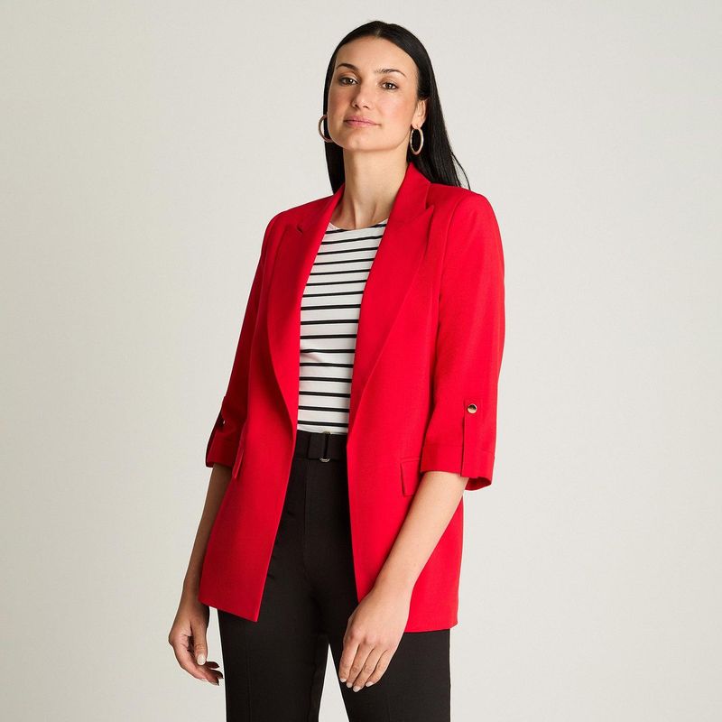 LORENZO DI PONTTI - Blazer Manga Larga Roll Up Rojo.