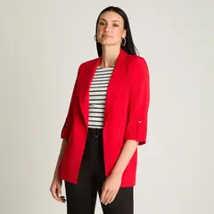 LORENZO DI PONTTI - Blazer Manga Larga Roll Up Rojo