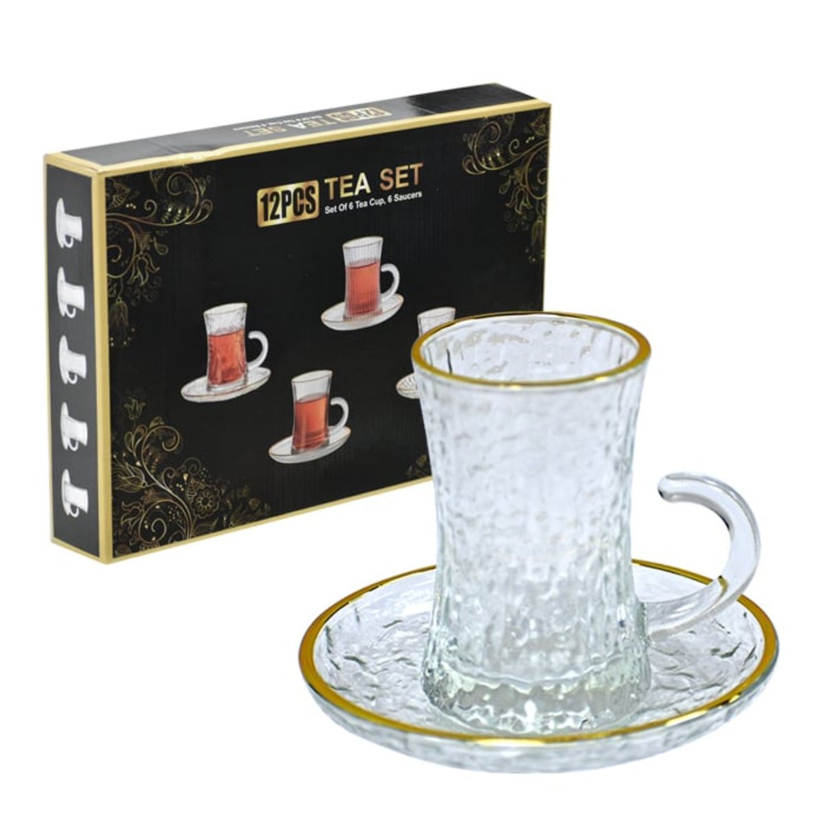 MSA MUEBLES SANTA ANA - Set 6 Tazas Café Turca Transparent