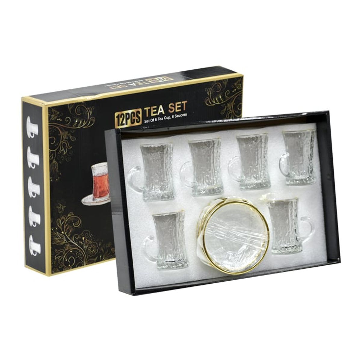 MSA MUEBLES SANTA ANA - Set 6 Tazas Café Turca Transparent