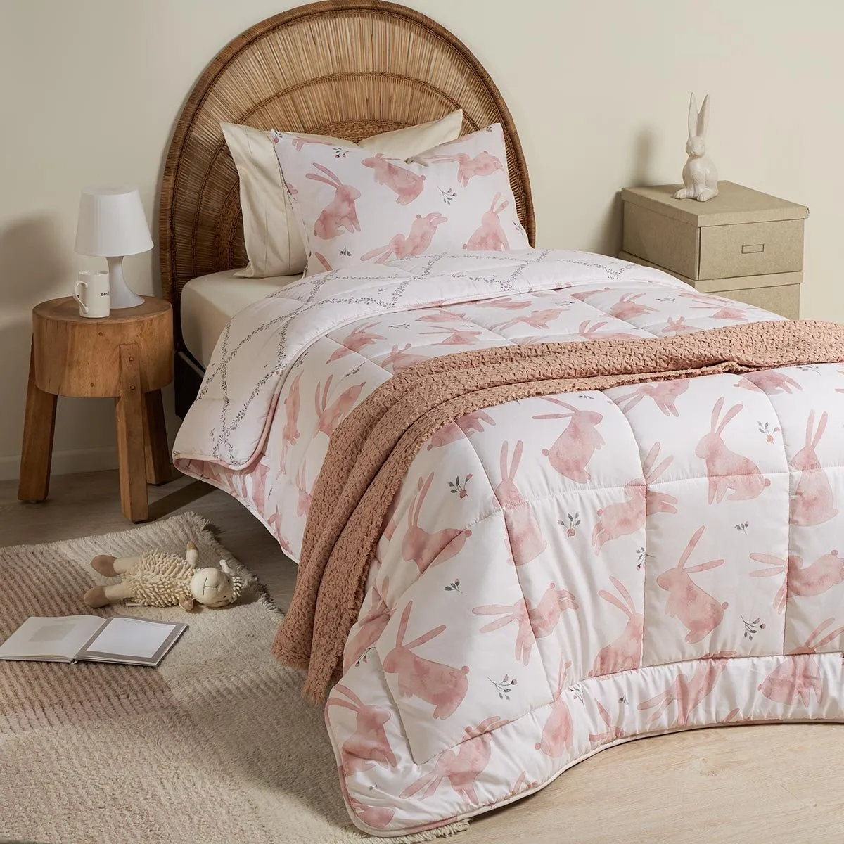 ROSEN - Plumón Microfibra Reversible Kids Bunnies 1,5 Plazas