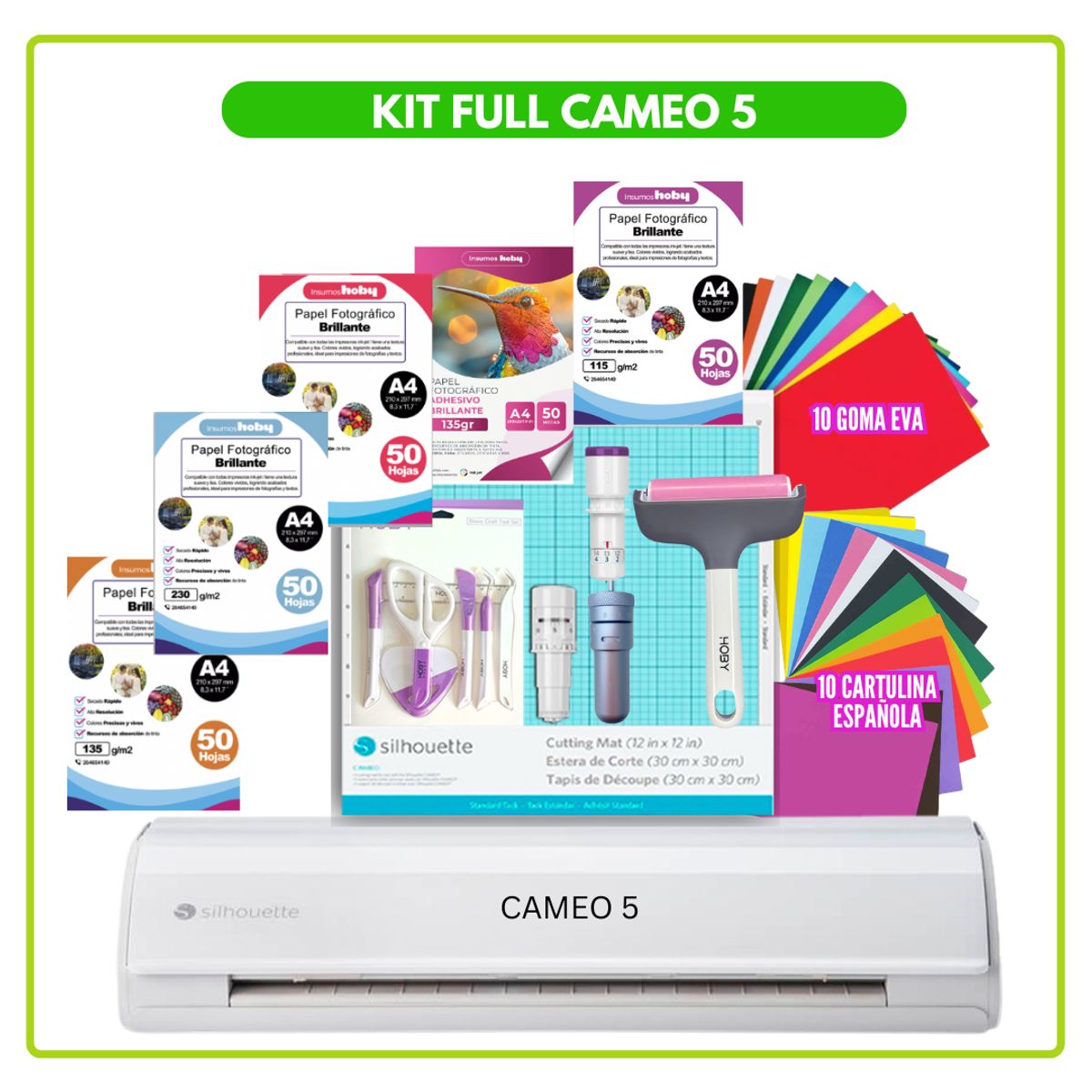SILHOUETTE - Cameo 5 blanca + insumos S137