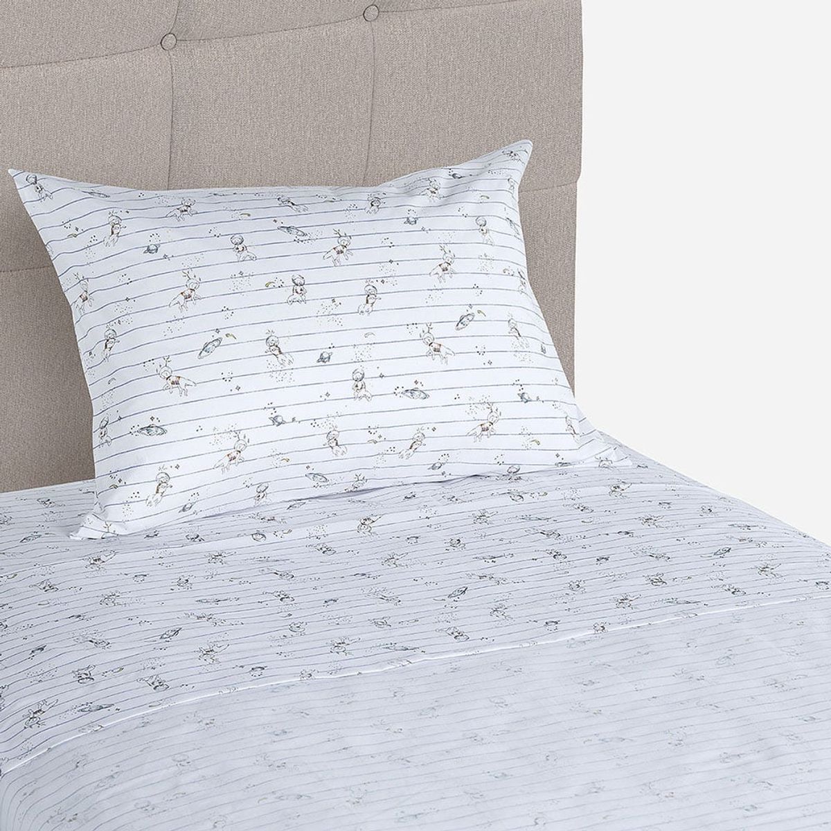 ROSEN - Sábana Infantil 144 Hilos Polycotton Space Tech 1 Plaza