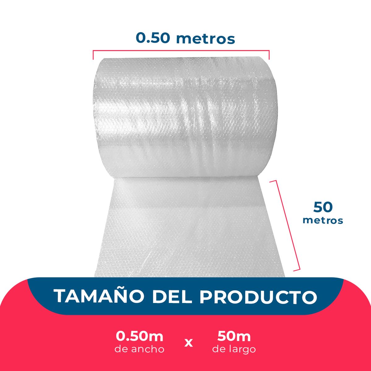 GENERICO - Rollo Plastico Burbuja 50m05m Pack mayorista