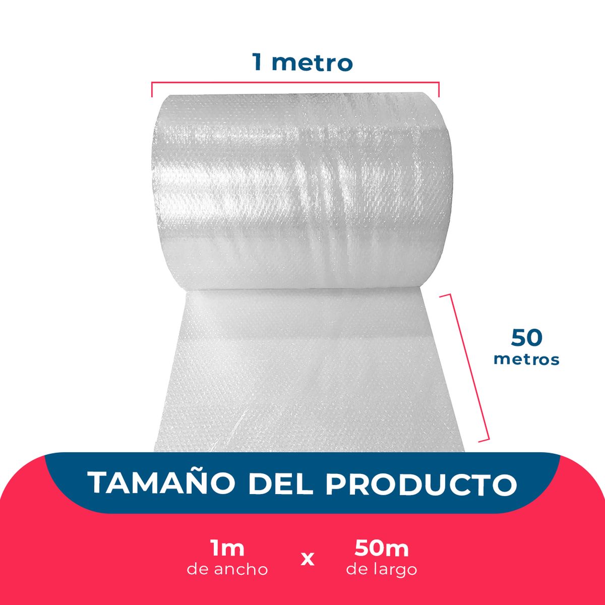 GENERICO - Rollo Plastico Burbuja 50m1m Pack Mayorista