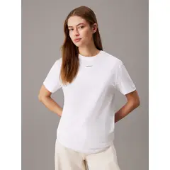 CALVIN KLEIN - Polera Nano Logo Regular Blanco