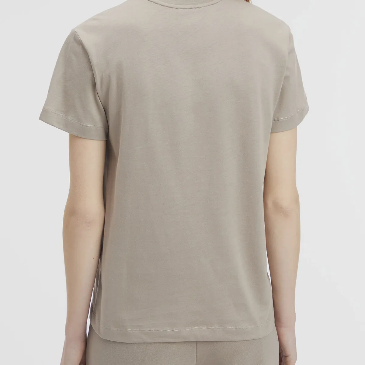 CALVIN KLEIN - Polera Nano Logo Regular Beige Calvin Klein