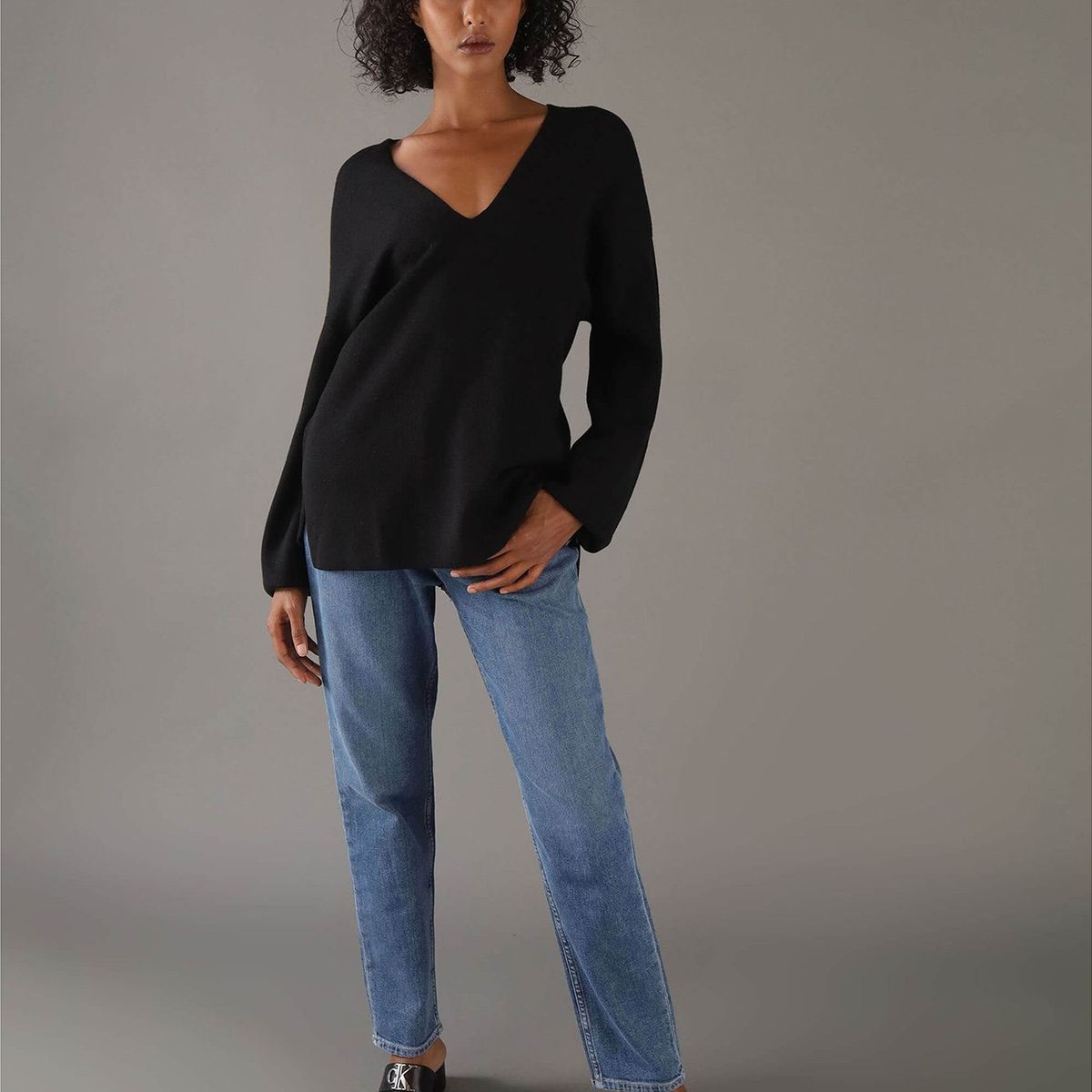 CALVIN KLEIN - Sweater Wool Blend Negro Calvin Klein