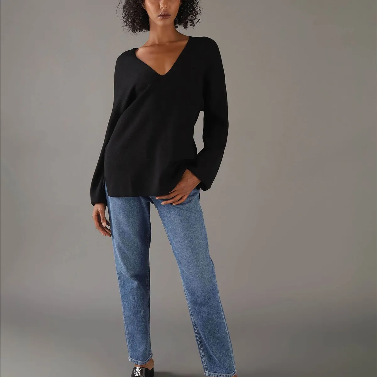 CALVIN KLEIN - Sweater Wool Blend Negro Calvin Klein